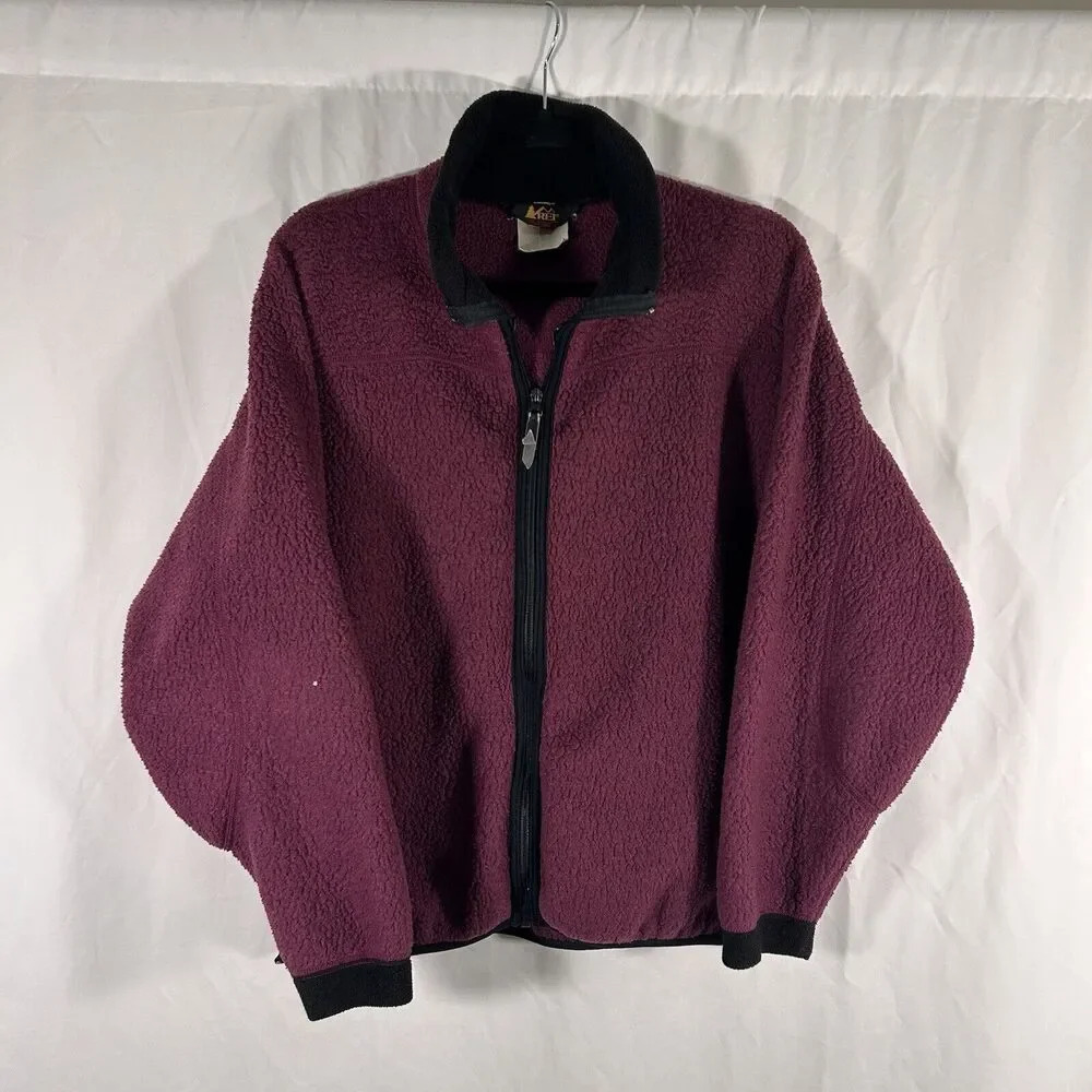 Vintage REI Jacket Women's Medium Purple Full Zip Pockets Long Sleeve